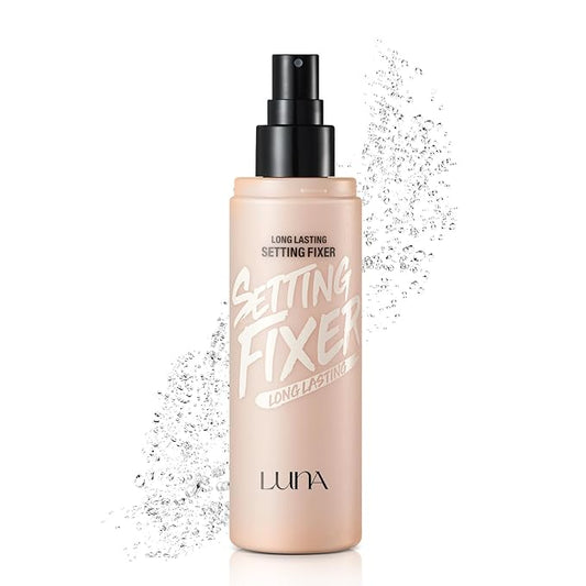 LUNA Long Lasting Setting Fixer Spray 3.3 fl oz, Weightless with Micro-Fine Mist, Natural Finish, Non-Drying Formula for All Skin Types, Korean Makeup-FemmiqueWomen