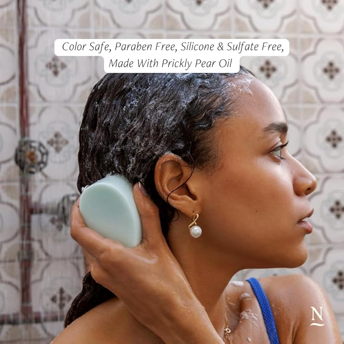 Nopalera Shampoo Bar - Moisturize and Shine, For Dry or Curly Hair, Color Safe, Paraben Free, Silicone & Sulfate Free, Made With Prickly Pear Oil (3.65 oz)-FemmiqueWomen