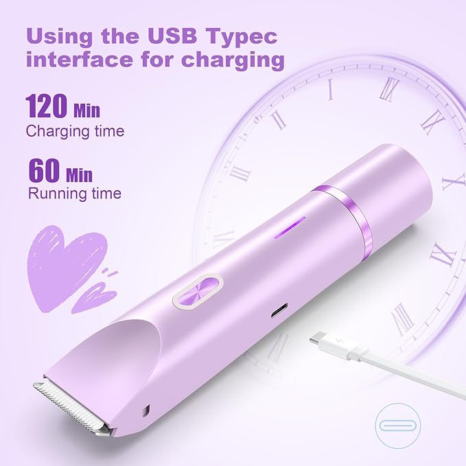 2025 New Bikini Trimmer for Women,Dermave Bikini Shaver,2-in-1 Electric Razors for Women(Purple)-FemmiqueWomen