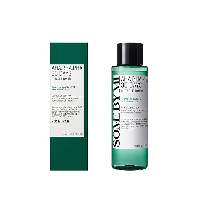 SOME BY MI AHA BHA PHA 30 Days Miracle Toner – 5.07oz, 150ml – Korean Salicylic Acid Exfoliating Face Toner for All Skin Types – Daily Pore Care & Oil Control with 2% Niacinamide – Korean Skin Care-FemmiqueWomen