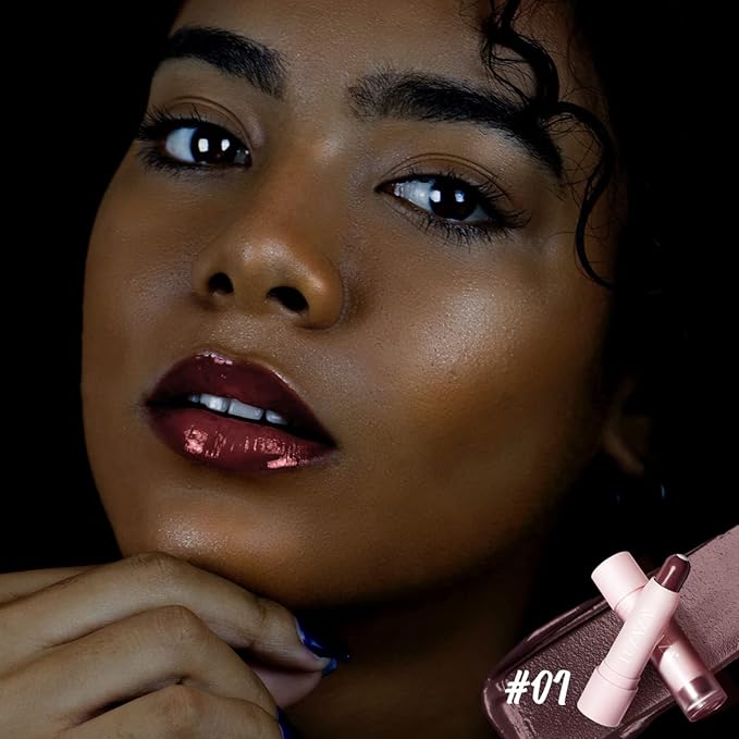 2PCS Tinted Lip Balm Chapstick with Color, Natural Semi - Gloss Finish, Hydrating/Coloring 2 in 1 Moisturizer Lip Stick for Girls & Women #01＋#05-FemmiqueWomen