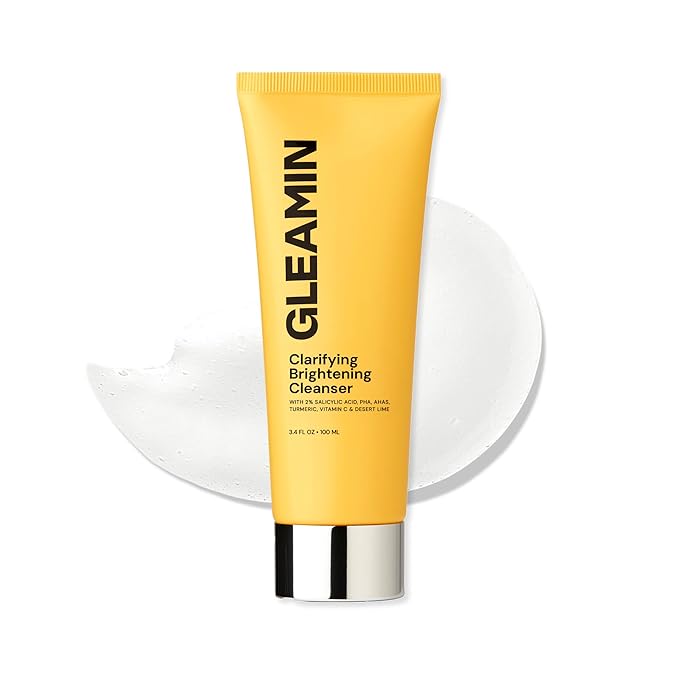 Gleamin Vitamin C Face Wash & Facial Cleanser - Cream to Foam 2% Salicylic Acid Cleanser with Paw Paw & Turmeric - Gentle Exfoliating Facewash for Women & Men, Oily & Combination Skin, 3.4 fl oz-FemmiqueWomen