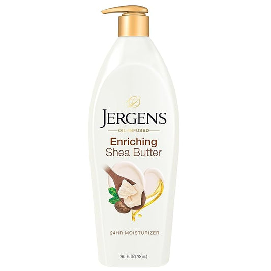 Jergens Shea Butter Hand and Body Lotion, Deep Conditioning Moisturizer, 3X More Radiant Skin, with Pure Shea Butter, Dermatologist Tested, 26.5 Oz-FemmiqueWomen