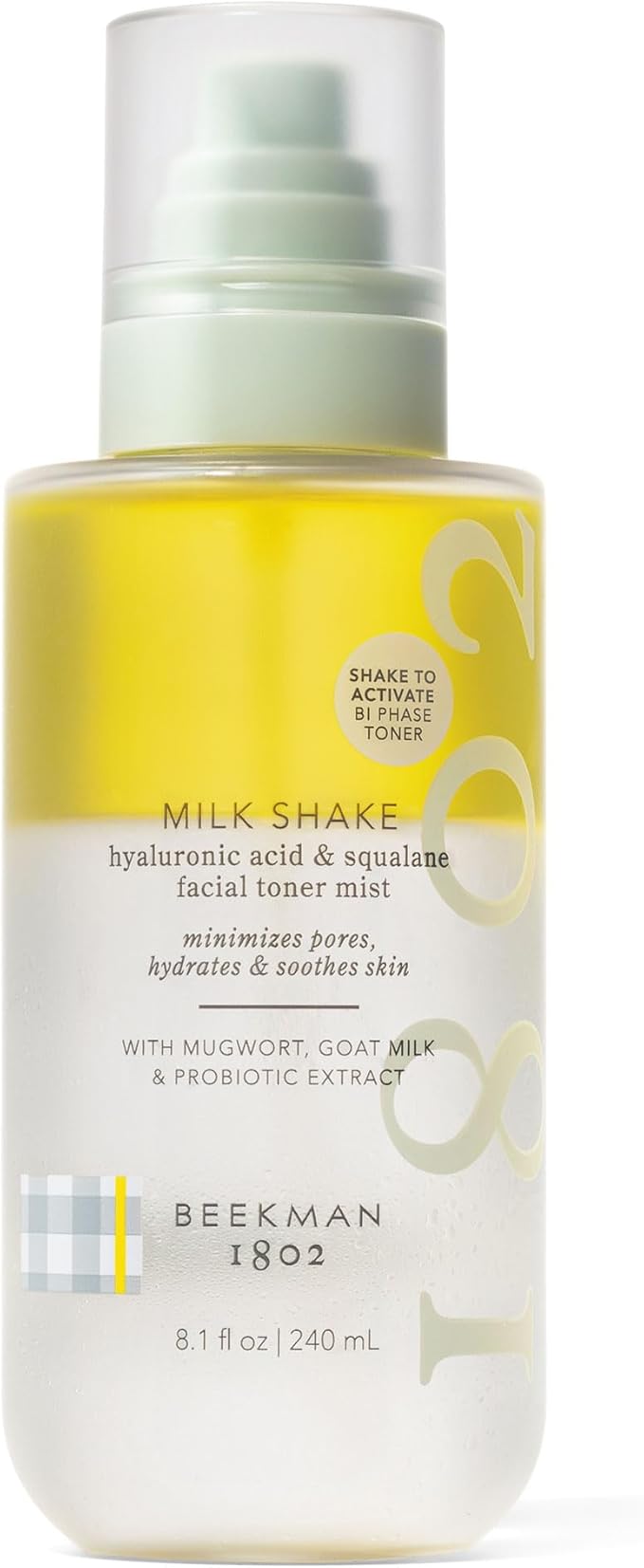 Beekman 1802 Milk Shake Hydrating Face Mist - Hyaluronic Acid & Squalane Facial Mist Minimizes Pores & Gently Moisturizes - Makeup Setting Spray - Fragrance-Free-FemmiqueWomen