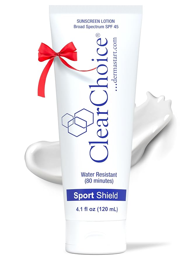 Clear Choice Sunscreen for Face SPF 45, Oil Free Sunblock & Light Moisturizer with Zinc Oxide, Reef-Safe, Broad Spectrum, Water-Resistant, No White Cast, Dermatologist Recommended, 4oz-FemmiqueWomen