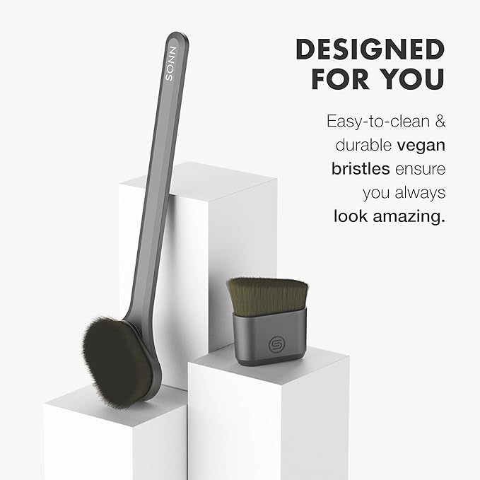 SONN Self Tanner Brushes - Body and Face Kabuki Brush Applicator for Fake Tan, Lotion, Makeup, and Sunscreen, Back Applicator for Sunless Tanner and cream (Body Brush)-FemmiqueWomen