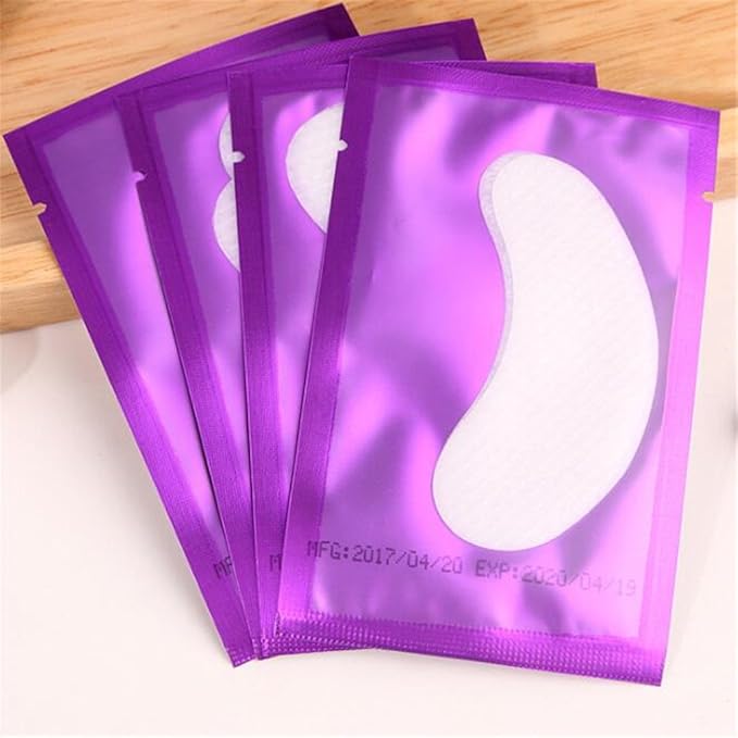 100 Pairs Set，Eye Gel Patches,Under Eye Pads Lint Free Lash Extension Eye Gel Patches (purple)-FemmiqueWomen