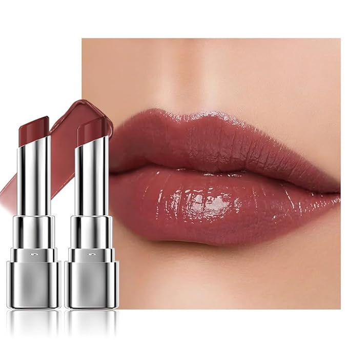 2Pcs Tinted Lip Balm Moisturizing Lipstick – Deep Rose Colored Bean Paste Sheer Hydrating Lip Color for Dry Lips – Nourishing Lip Balm for All Women with a Subtle Natural Scent (S05 & S05)-FemmiqueWomen