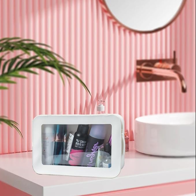 Clear Makeup Bag Small, TSA Approved Portable Toiletry Bag with Zipper Cosmetic Travel Bag Makeup Organizer Case Mini Makeup Pouch for Purse Car Organizer Bag for Women Men-FemmiqueWomen