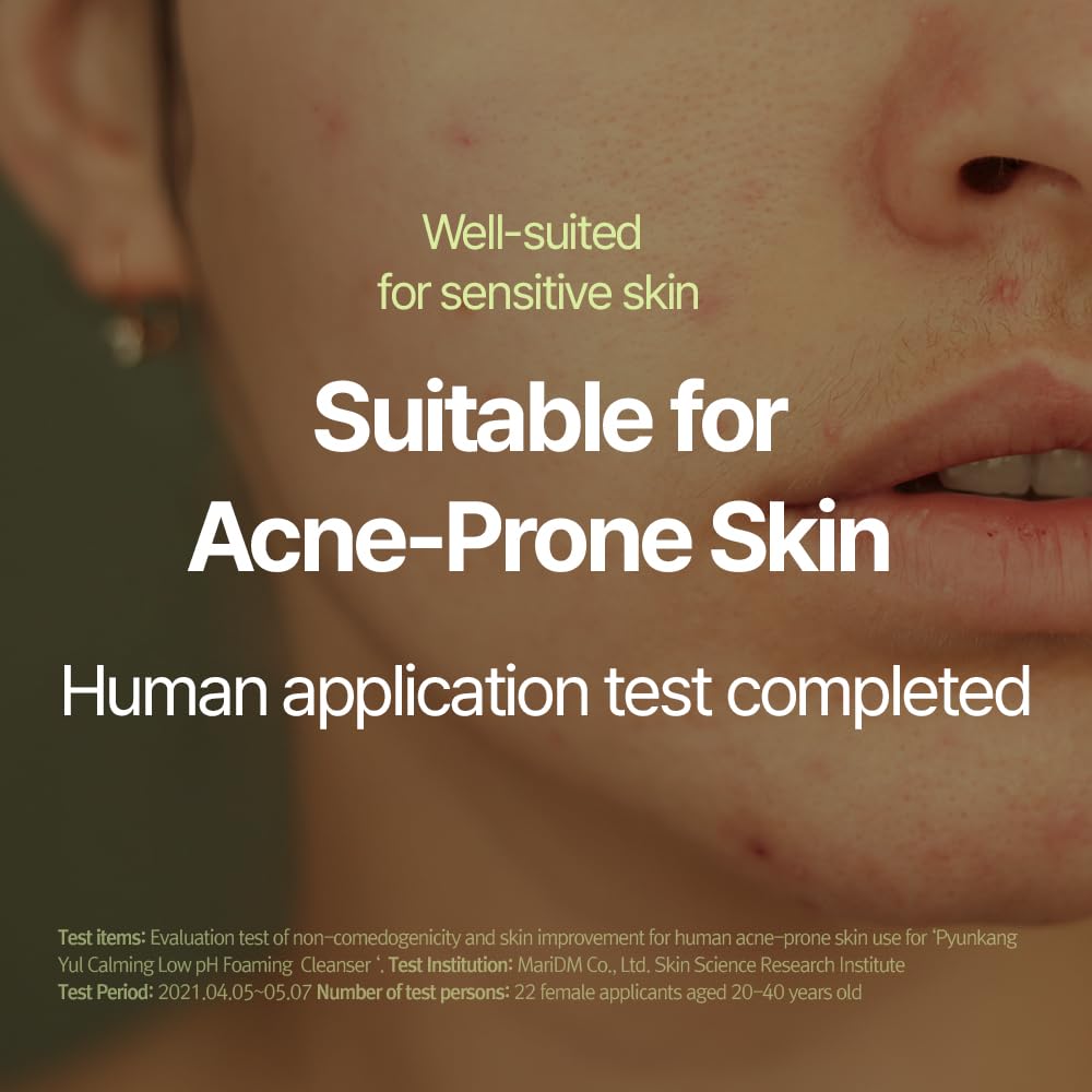 Pyunkang Yul PKY Calming Low pH Foaming Cleanser | Daily Face Wash & Makeup Remover with Tea Tree, Centella Asiatica, 5 Hyaluronic Acids that Removes Dead Skin Cells, Hydrates Skin - 150ml 5.07 Fl.Oz.-FemmiqueWomen