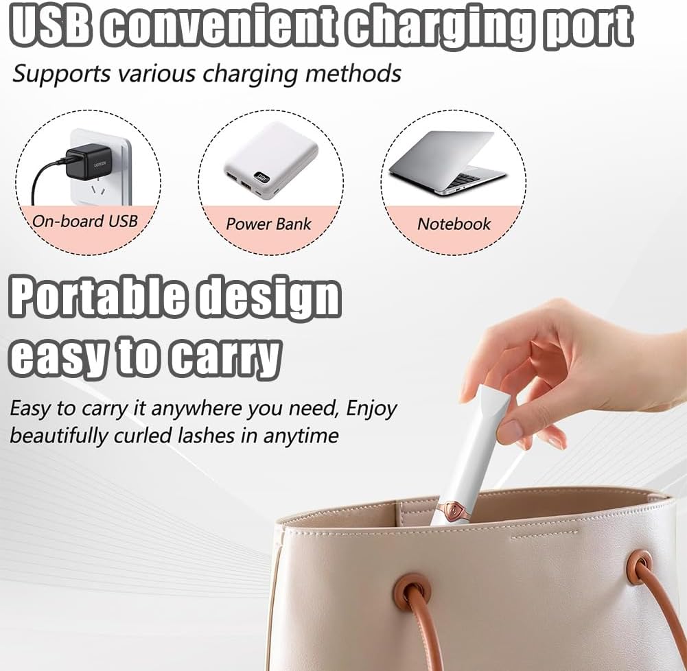 Peshoriadm Eyelash Curler, Electric Eyelash Curler Heated, 2025 New Heated Eyelash Curler with USB Charging, 3 Heat Modes and Smart Temperature Control, Natural Curling 24h Long-Lasting Curl (Pink)-FemmiqueWomen