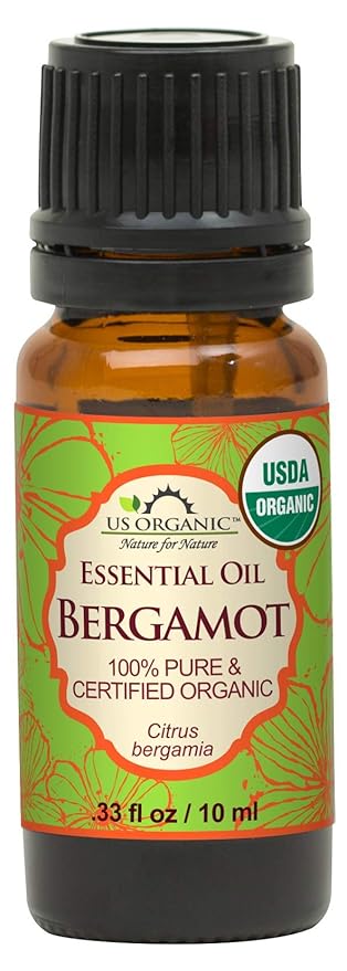 US Organic 100% Pure Bergamot Essential Oil, USDA Certified Organic, Cold Pressed, with Euro droppers (More Size Variations Available) (10 ml / .33 fl oz)-FemmiqueWomen