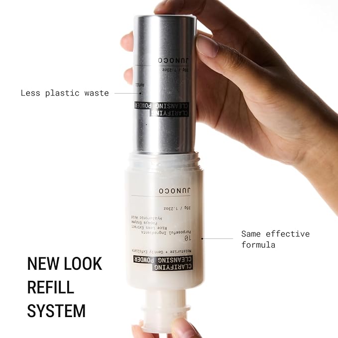 JUNO & Co. JADE Clarifying Cleansing Powder, Refillable Exfoliating Enzyme Face Cleanser to Enhance Smooth, Hydrated Skin-FemmiqueWomen