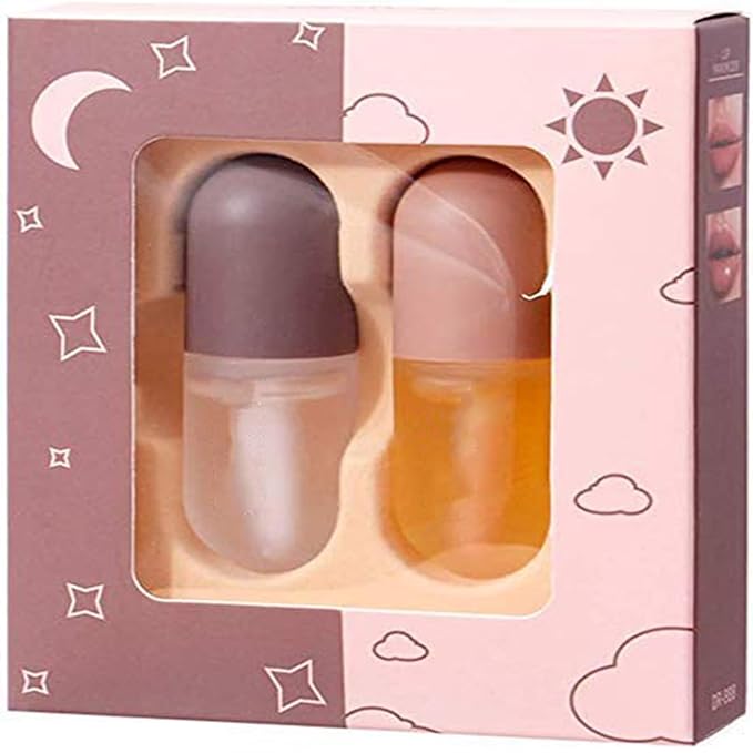 2 Pcs Lip Plumper, Natural Lip Plumper and Lip Care Serum,Lip Plumper set (Day& Night)-FemmiqueWomen