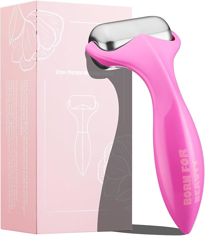 360° Rotating Ice Roller for Face-Stainless Steel Facial Massage Tool for Skin Tightening, Ice Face Roller -Wrinkle Reduction & Dark Circle Relief, Gift for Skincare Enthusiasts.-FemmiqueWomen