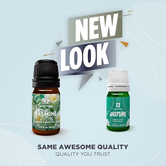 Jasmine Absolute Essential Oil – 100% Pure & Undiluted – 4 Jasminum Species – Divine Floral & Exotic Scent! – Aromatherapy & Natural Perfumery - Therapeutic Grade & Vegan – 0.17oz (5mL)-FemmiqueWomen