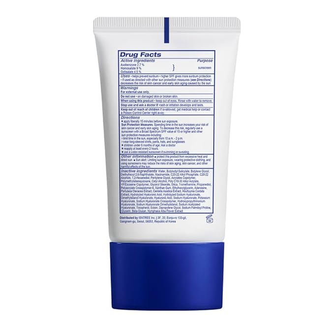 ISNTREE Hyaluronic Acid Daily Sun Gel 50ml, 1.69 fl oz | SPF 30 | Korean Skincare | Moisturizing | No White Cast | Lightweight | Mild Formula | Daily SPF | Korean Sunscreen | Broad Spectrum-FemmiqueWomen