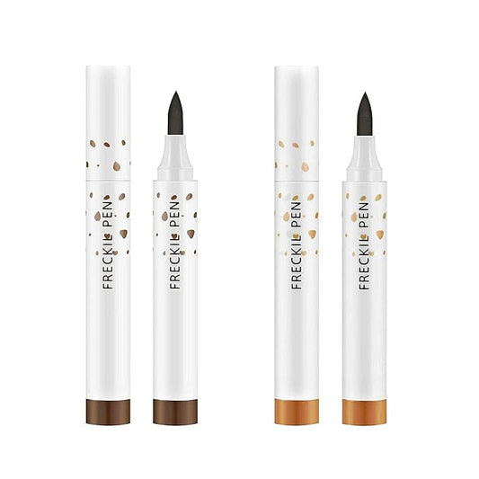 2 Pcs Freckle Pens, Natural Lifelike Freckles Makeup Tool - Dark Brown + Light Brown-FemmiqueWomen
