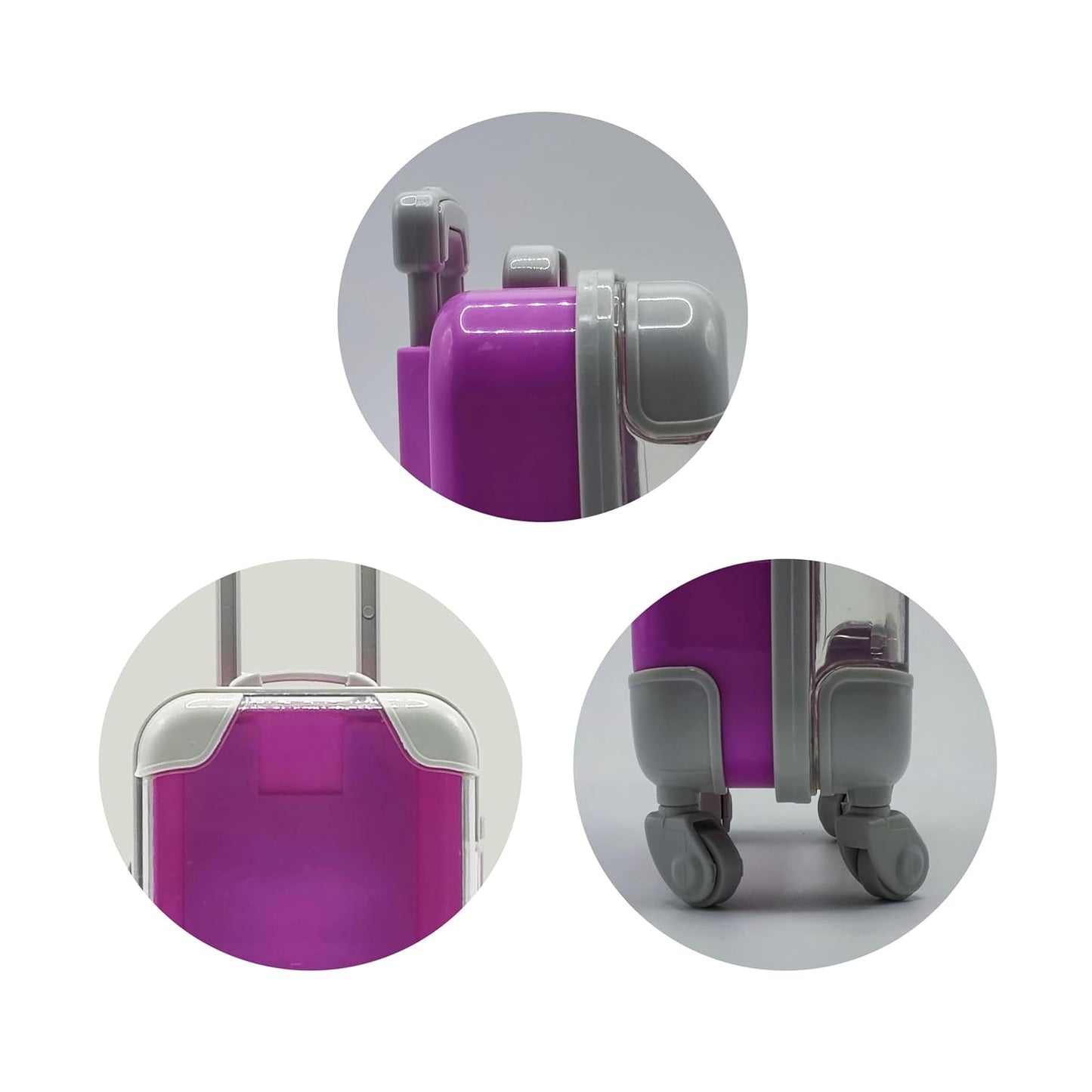 False Eyelash Storage Box, Portable Travel Organizer Mini Luggage False Eyelash Tray Makeup Tool (ROSE RED)-FemmiqueWomen