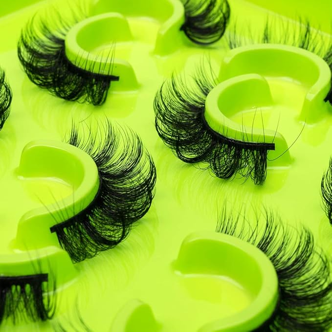 HBZGTLAD 6 Pairs Fluffy False Eyelashes Natural Faux Mink Strip 3D Lashes Pack(3DQG-104)-FemmiqueWomen