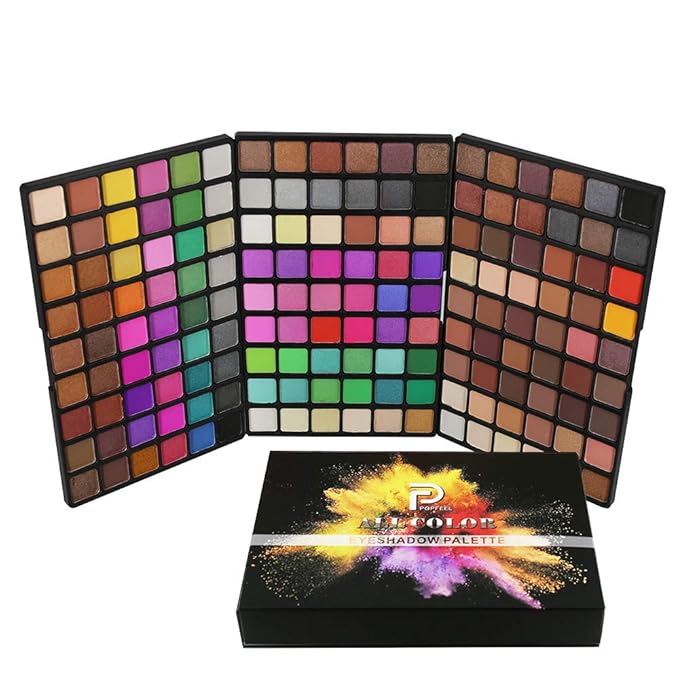162 Colors Hightlight Eyeshadow Palette Makeup Gift Set, FantasyDay Professional Long Lasting Waterproof Matte Highly Pigments Shiny Shimmers Glitter Makeup Palette Colorful Cosmetic Eye Shadow Pallet-FemmiqueWomen