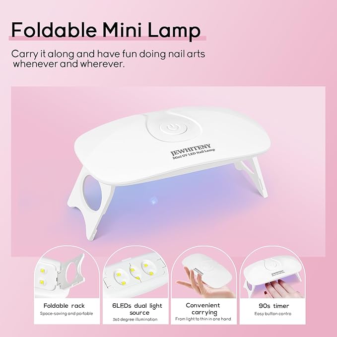 JEWHITENY Poly Extension Gel Nail Kit 14 PCS Poly Gel Kit with Slip Solution and Mini Lamp Nail Art Design Beginner-FemmiqueWomen