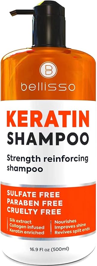 Keratin Enriched Shampoo - Sulfate and Paraben Free - Anti Frizz Treatment for Women and Men – Professional Salon Grade Repair Formula with Silk Protein for Dry, Frizzy Damaged and Color Treated Hair-FemmiqueWomen