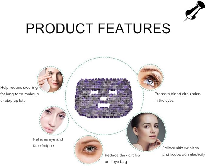 Jade Face Mask, Jade Mask for Relieving Face & Eye Puffiness Migraine, Anti Wrinkle Mask Therapy, Yoga Meditation Tools (Amethyst)-FemmiqueWomen