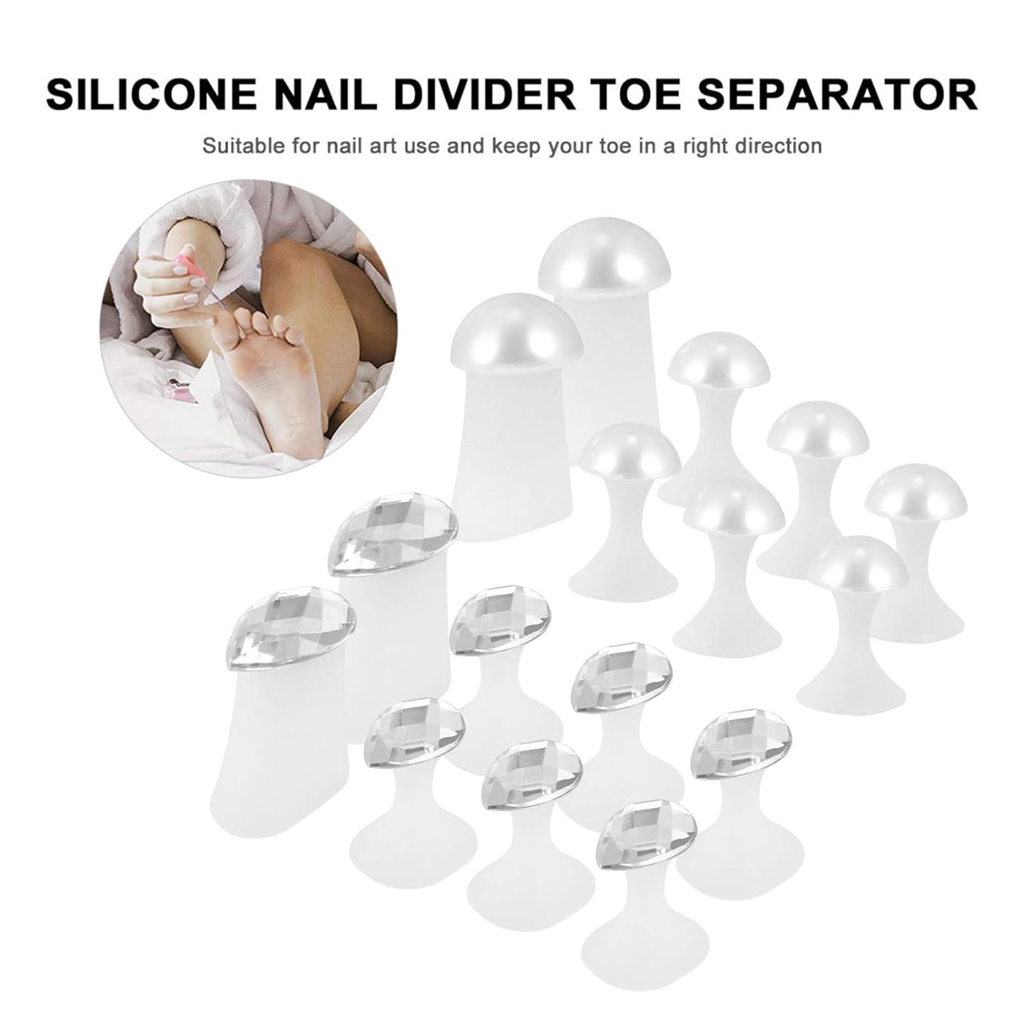 2 Set Toe Separator Fingers Separators Toe Spacers Foot Finger Separator Nail Art Separators-FemmiqueWomen