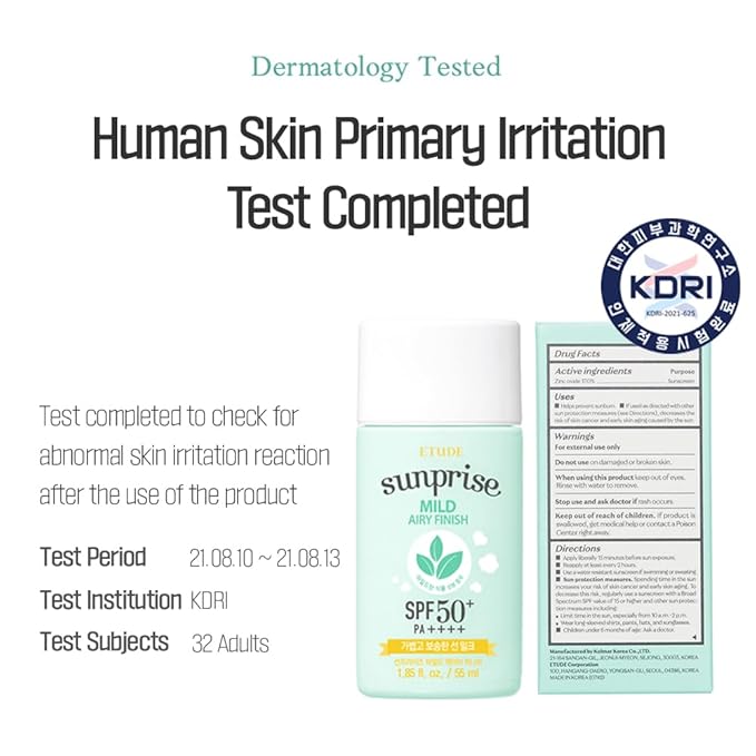 ETUDE Sunprise Mild Airy Finish Sun Milk Duo Set (55ml*2) SPF50+ / PA++++ | Sebum-free, Non-Sticky, Long Lasting Protection, 100% Mineral Based Korean Sunscreen, Korean Skin Care, Pefect for Gift-FemmiqueWomen