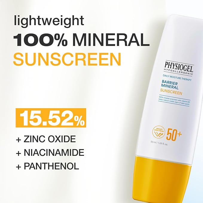 Physiogel Lightweight Moisture Korean Sunscreen, Broad Spectrum SPF 50+, Water Resistant & Safe for Sensitve Skin, Reef Friendly, Paraben-Free, Dermatologically Tested, Korean Skin Care.-FemmiqueWomen