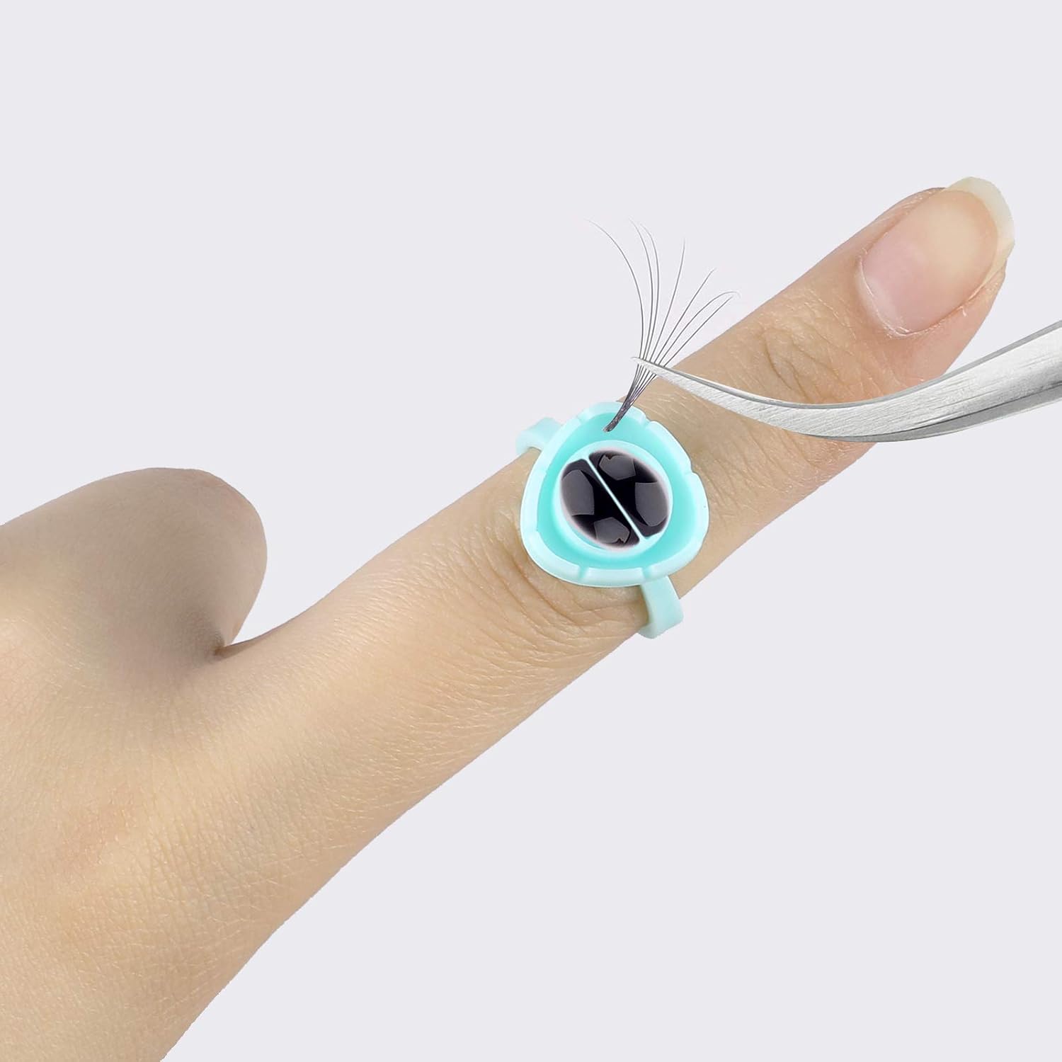 Fenshine 200 PCS Smart Glue Cups Lash Glue Holder Volume Lashes Quick Blossom for Eyelash Extension Supply, 2 Methods of Use (Green)-FemmiqueWomen