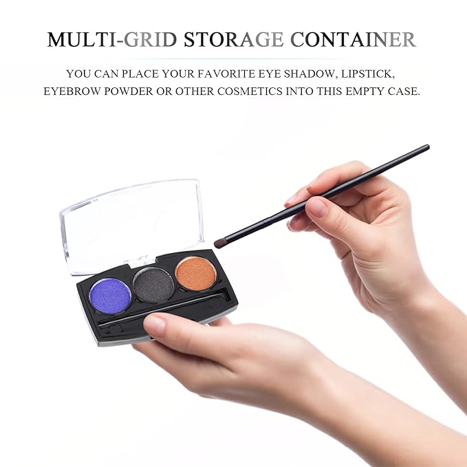 10Pcs Empty Magnetic Eyeshadow Palette Empty Eyeshadow Pans Containers Eyeshadow Palettes 3 Grids Makeup Pans Cosmetic Pans Eyeshadow Makeup Containers for Women Girls-FemmiqueWomen