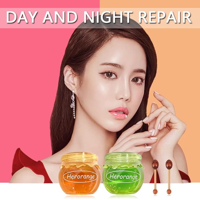 2PCS Bee Lip Balm Honey Pot,Honey Jam Lip Mask,Lip Exfoliating Bee Balm,Lip Exfoliating Bee Balm,Jelly Honey Pot Lip Mask,Hydrating & Prevention Dry and Cracked Lip Scrubs Exfoliator-FemmiqueWomen