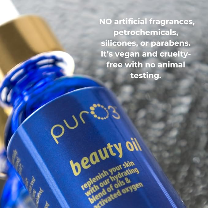 PurO3 Beauty Oil – Vegan Hydrating Face Oil with Activated Oxygen – Natural Skin Care for Radiant and Smooth Skin, 30 ml-FemmiqueWomen