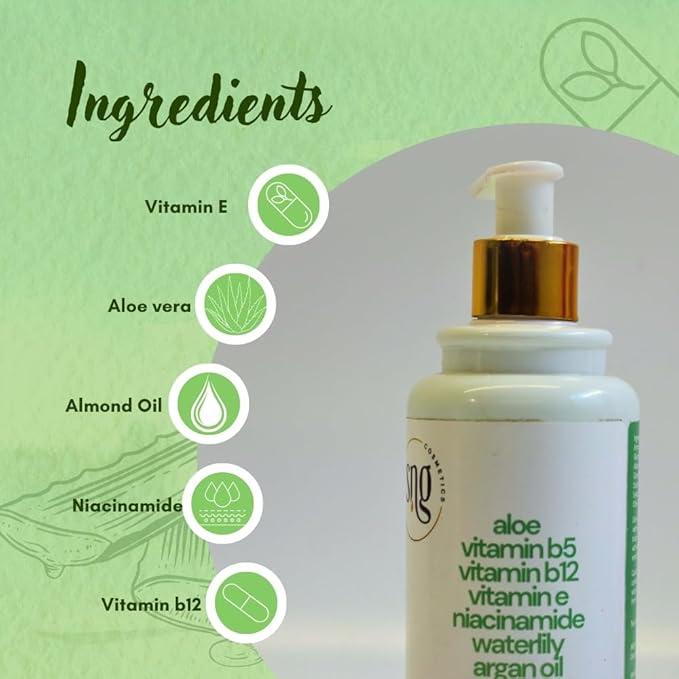 Aloe Vera Lotion for Dry Skin - Hand & Body Moisturizing Vitamin E Lotions 10.14 Fl Oz - Waterlily, Argan oil and Almond oil Extracts Skincare-FemmiqueWomen