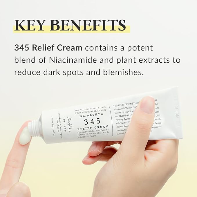Dr.Althea 345 Relief Cream, Daily Face Moisturizer, Blemish Relief Care, Soothing Recovery & Moisture, Korean Vegan Skin Care for All Skin Types, 1.69 Fl Oz (Pack of 1)-FemmiqueWomen