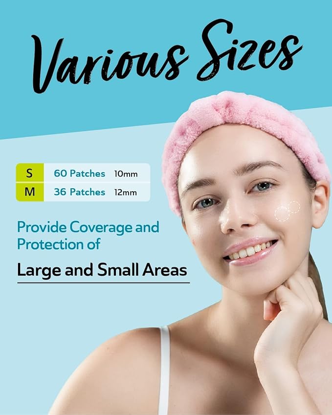 Invisible Salicylic Acid Pimple Patches for Face - Deep Blemish Hydrocolloid Acne Patches, Clear Pimple & Zit Patches for Underground Acne - 96 Count - 2 Sizes Soothing Plus (Clear Patch)-FemmiqueWomen