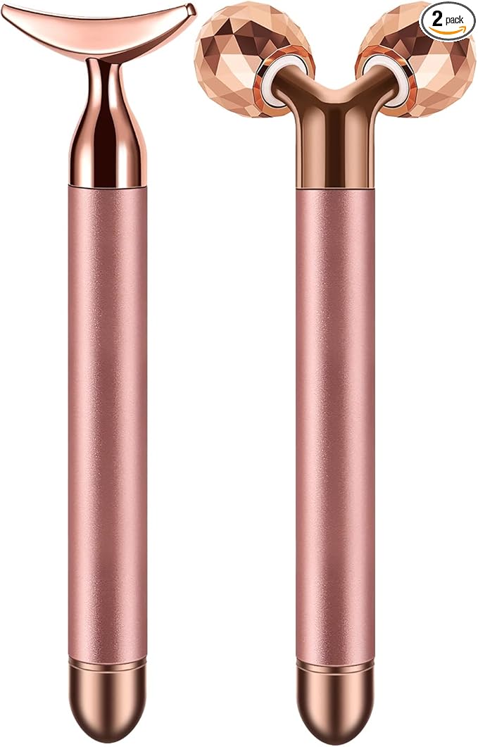 2-in-1 Face Massager Roller Electric Face Roller, 3D Roller and Crescent-Shape Face Massager Kit for Face Skin Care Tools-FemmiqueWomen