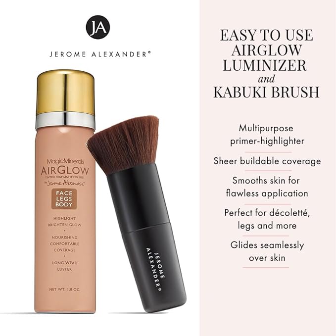 Jerome Alexander MagicMinerals AirGlow Tinted Highlighting Night Mist, Illuminating Airbrush Tinted Moisturizer Spray | 2PC | Bronze Glow-FemmiqueWomen