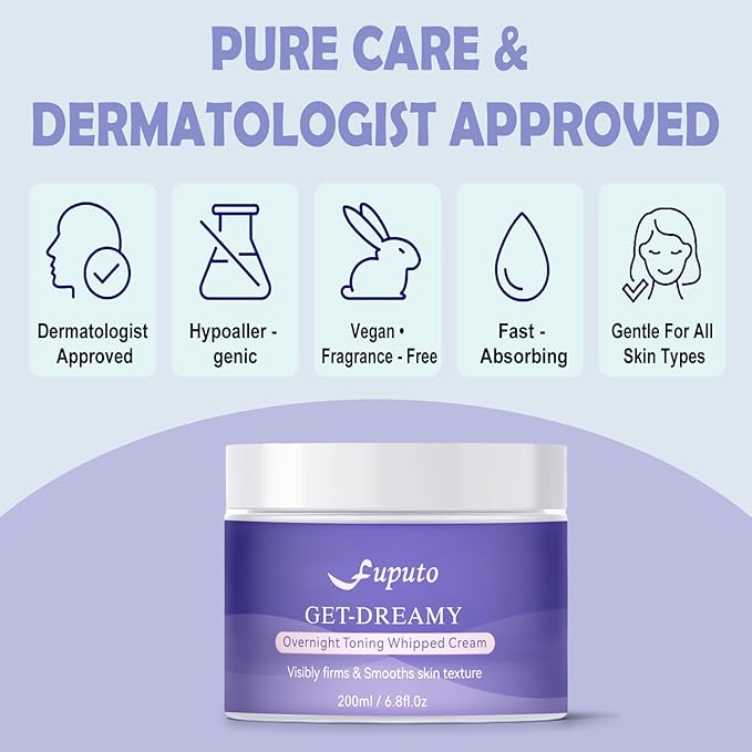 Get Dreamy Overnight Toning Whip - Body Firming Cream for Women, 6.76 oz Sleep & Sculpt Night Cream, Reduces the Appearance of Body Skin Laxity for Mulated for All Skin Types (200ml)-FemmiqueWomen