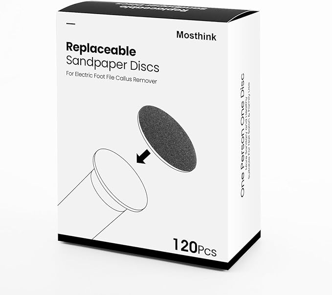 120pcs Replacement Sandpaper Refill Discs for Electric Foot File Callus Remover Tool for Men Women Dead Cracked Hard Skin (60 Grit+60 Grit)-FemmiqueWomen
