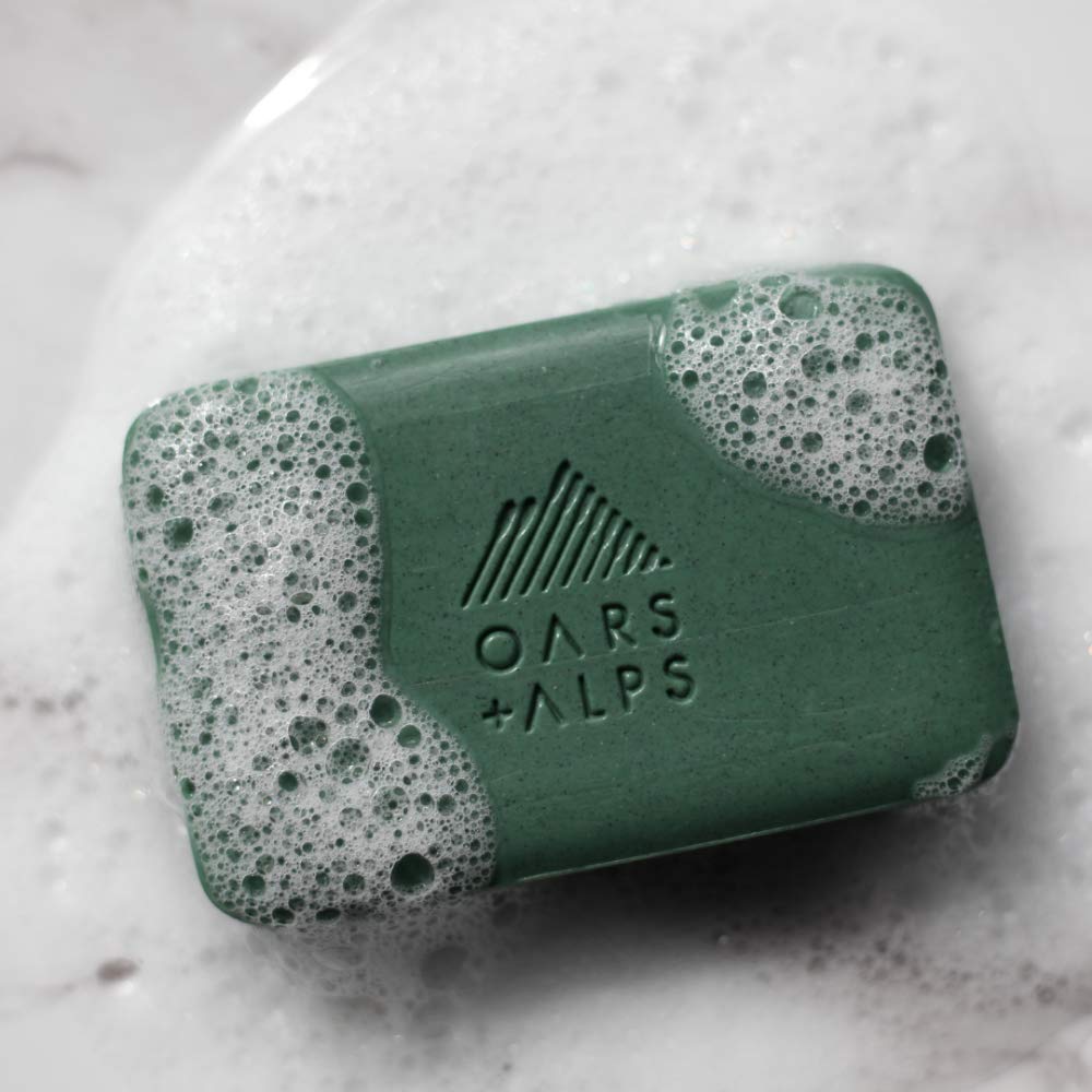 Oars + Alps Peppermint Charcoal Exfoliating Men's Bar Soap, Dermatologist Tested and Made with Clean Ingredients, Travel Size, 6 Pack, 6 Oz Each-FemmiqueWomen