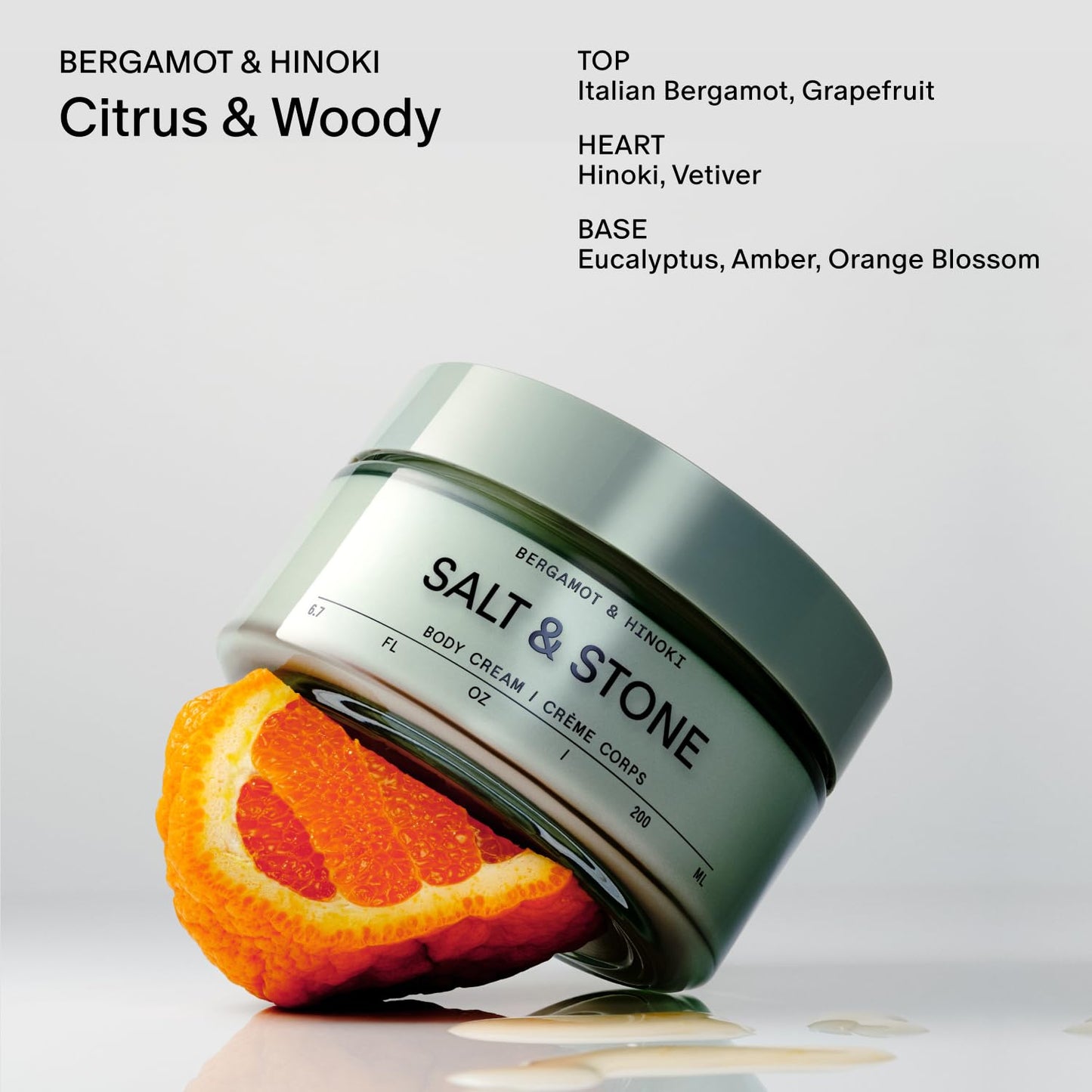 Salt & Stone Body Cream – Bergamot & Hinoki | Hydrating Formula with Seaweed Extracts, Spirulina & Squalane | Deep Hydration, Skin Barrier Repair & Healthy Glow | for all Skin Types (6.7 fl oz)-FemmiqueWomen