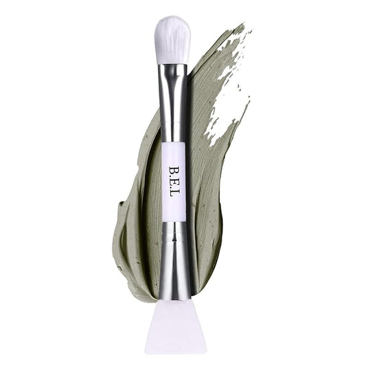 Bare Essentials Living - Clay Face Mask Brush (1 Pack, White) Dual Soft Silicone Face Mask Applicator Brush Tool, Great Facial Essentials, Moisturizer Applicator & Skincare Brush for Facials-FemmiqueWomen