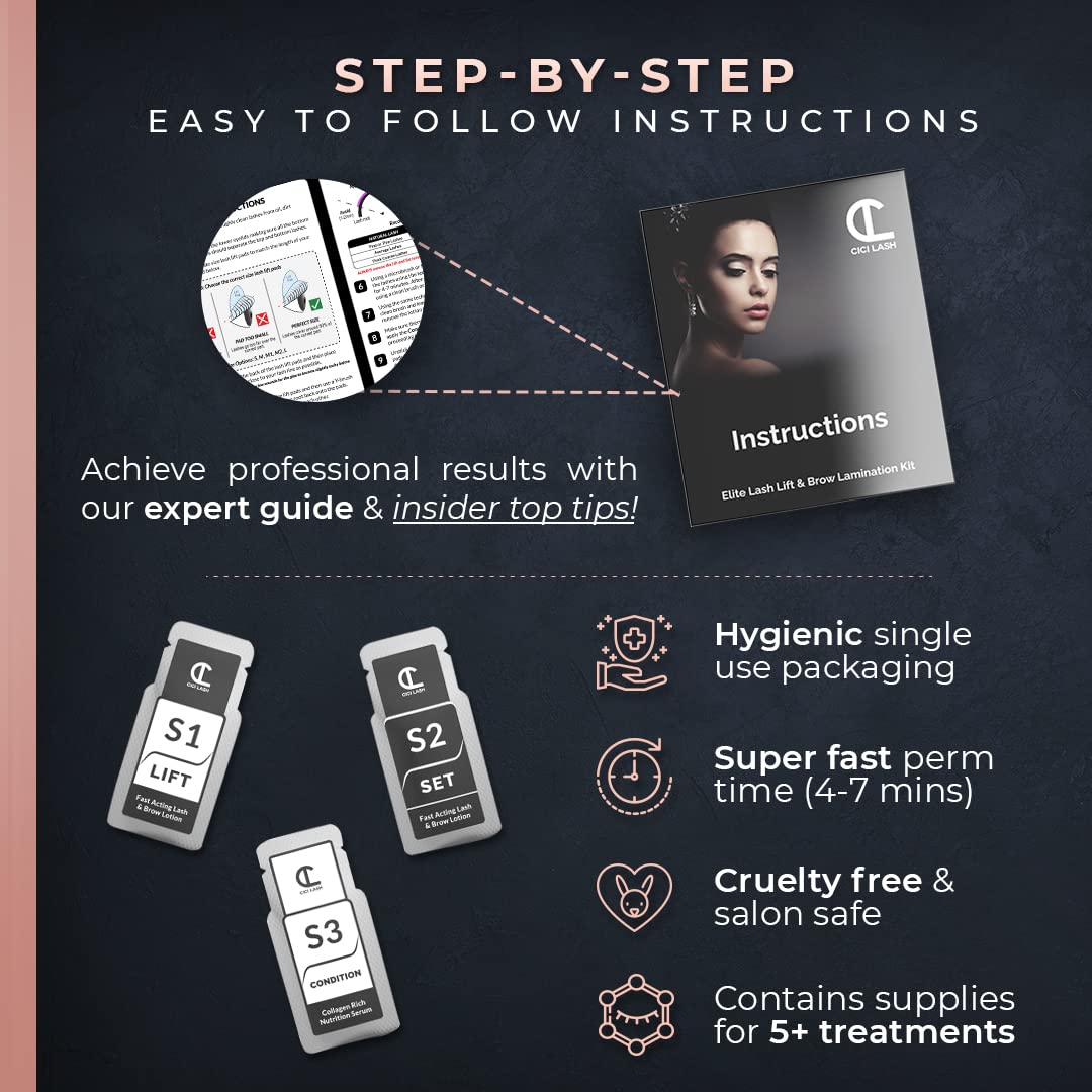 2 in 1 Lash Lift Kit and Brow Lamination Kit | Instant Perming, Lifting & Curling for Eyelashes & Eyebrows | Professional Salon Results Lasting 6-8 Weeks | Includes Glue & Supplies for 5+ Treatments-FemmiqueWomen