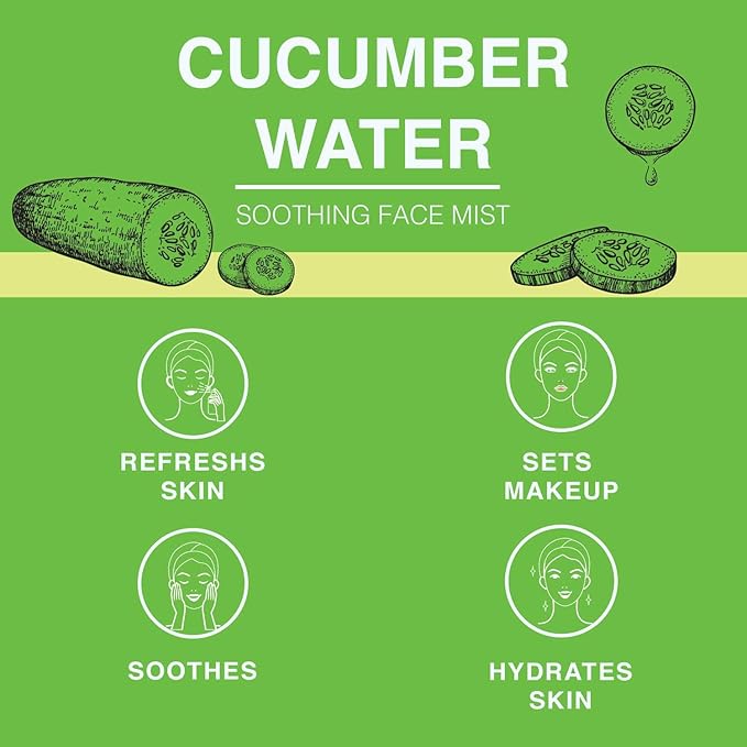 | Face & Body Mist Spray - Soothing Cucumber Water With Moisturizing Hyaluronic Acid | Instant Soothing, Cooling, Conditioning | 8 FL OZ-FemmiqueWomen