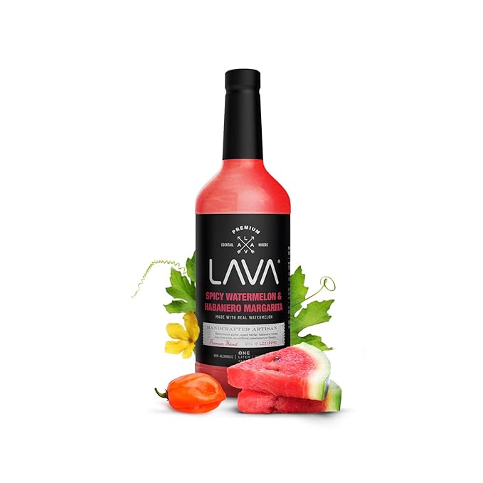 (3 Pack) LAVA Premium Margarita Mix Variety Pack Comes with Spicy Jalapeno, Skinny Margarita, & Spicy Watermelon Habanero, 1-Liter (33.8oz)-FemmiqueWomen