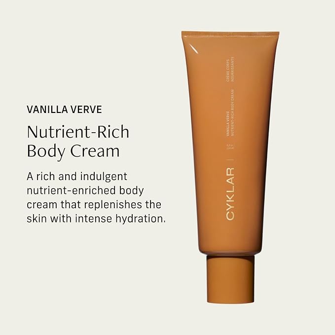 Nutrient Rich Body Cream. Vanilla Verve Nourishing Moisturizer with Niacinamide and Banana Flower Extract. Deep Hydration, Thick Body Lotion, Dry Skin Cream for Women and Men, 8 Fl Oz-FemmiqueWomen