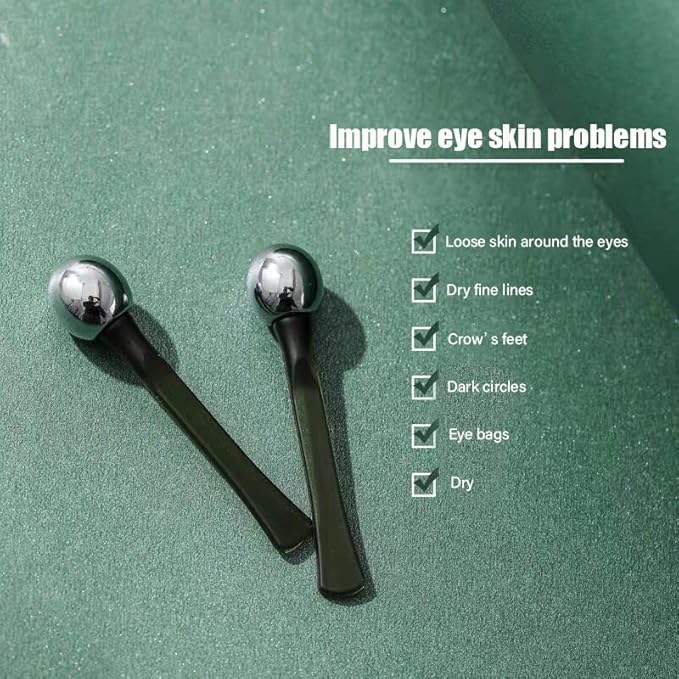 2 PCS Portable Eye Serum Cream Applicator Eyes Massage Tool, Can Be Used As Eyes Cream Spoon, Reduce Eye Swelling Flannel small gift bag-FemmiqueWomen